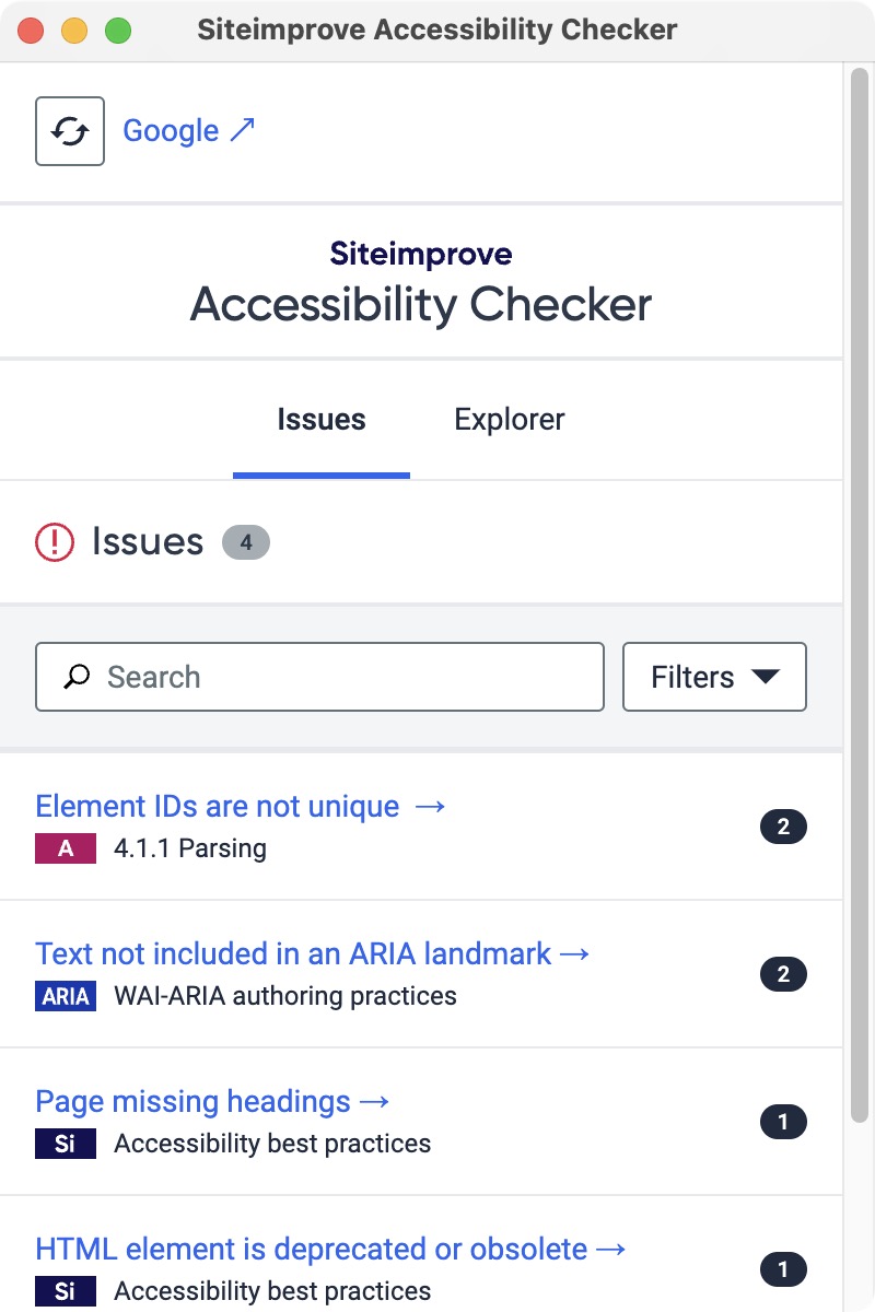 Siteimprove Accessibility Checker