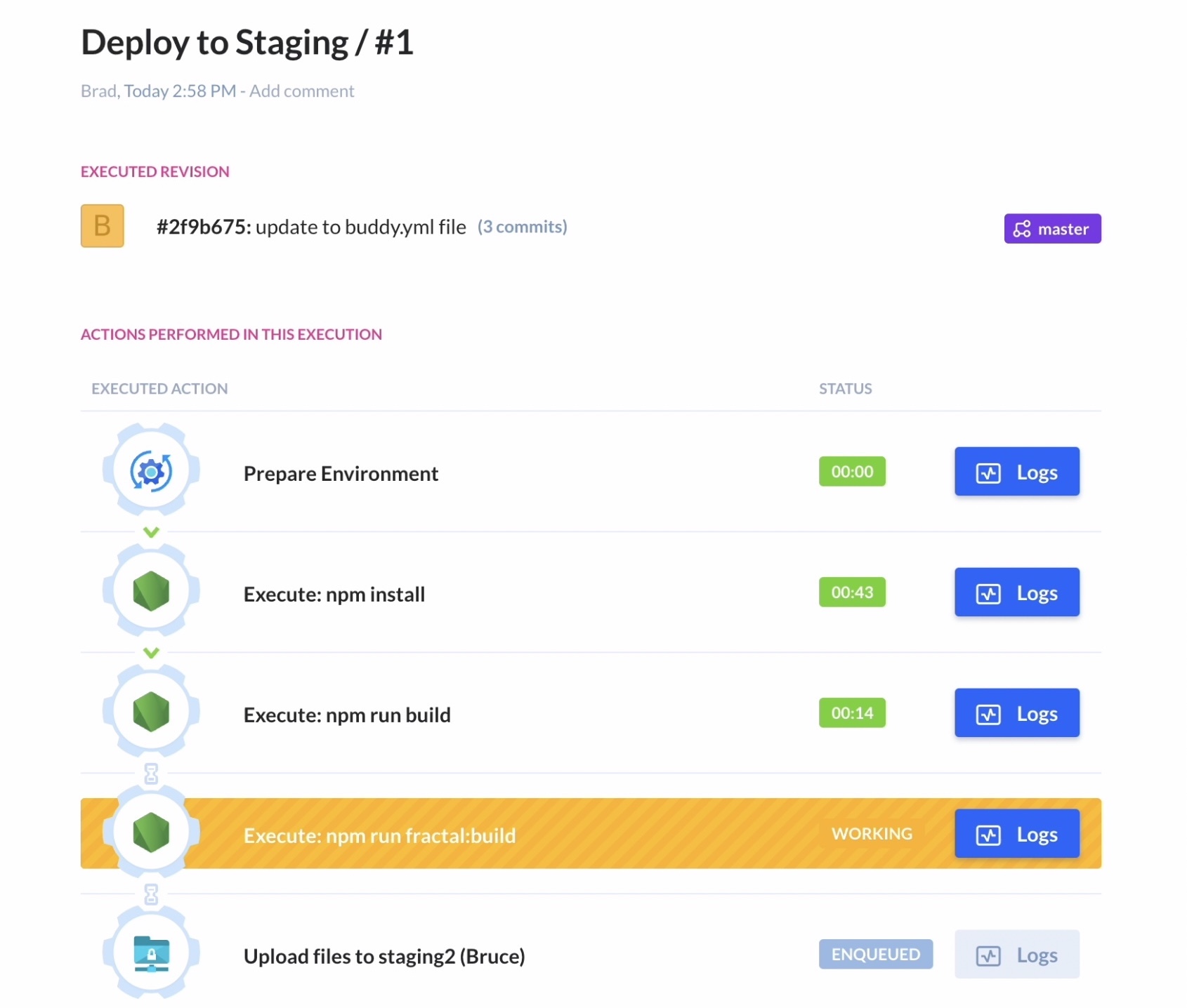 Buddy Pipeline Running