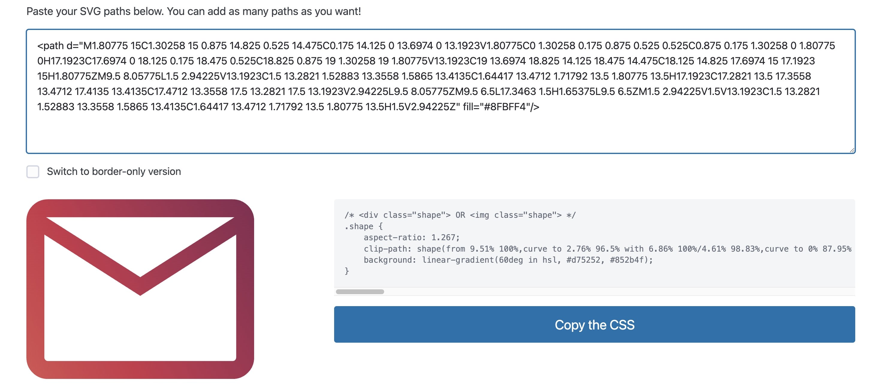 Svg To CSS Shape Error